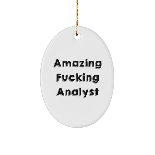 Funny Analyst Oval Ornament Gifts from Friends for Men - Christmas Unique Gift for Data Analysts - Image 1