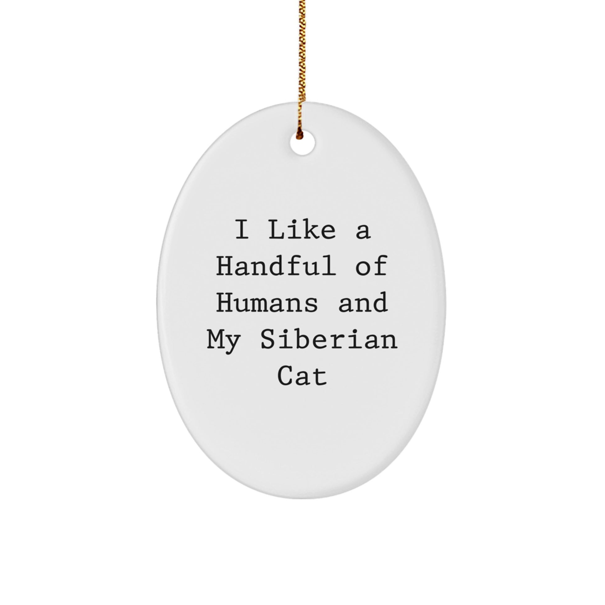 Funny Siberian Cat Lover Gifts from Men to Women, Christmas Unique Ornaments for Cat Enthusiasts, Oval Decorations with Inspirational Quote - Image 1