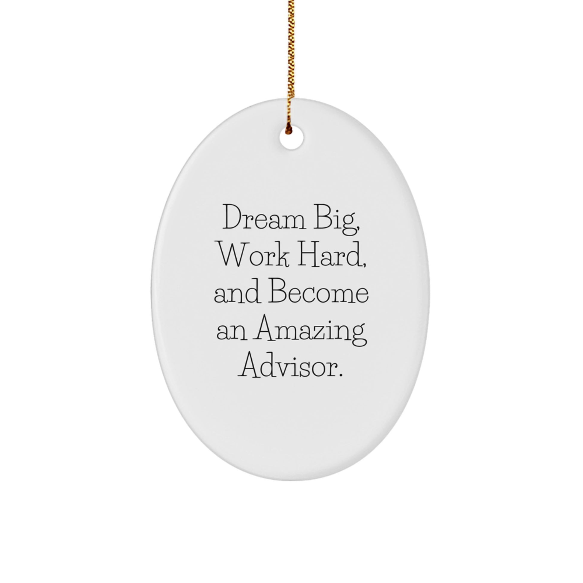 Gifts from Family for Amazing Advisors Christmas Unique Oval Ornament, Dream Big, Work Hard, And Become An Amazing Advisor. - Image 1