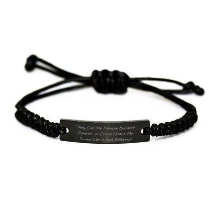 Funny Fiancee Rope Bracelets for Women, Men, Valentine's Unique Gifts from Partner in Crime - Image 1