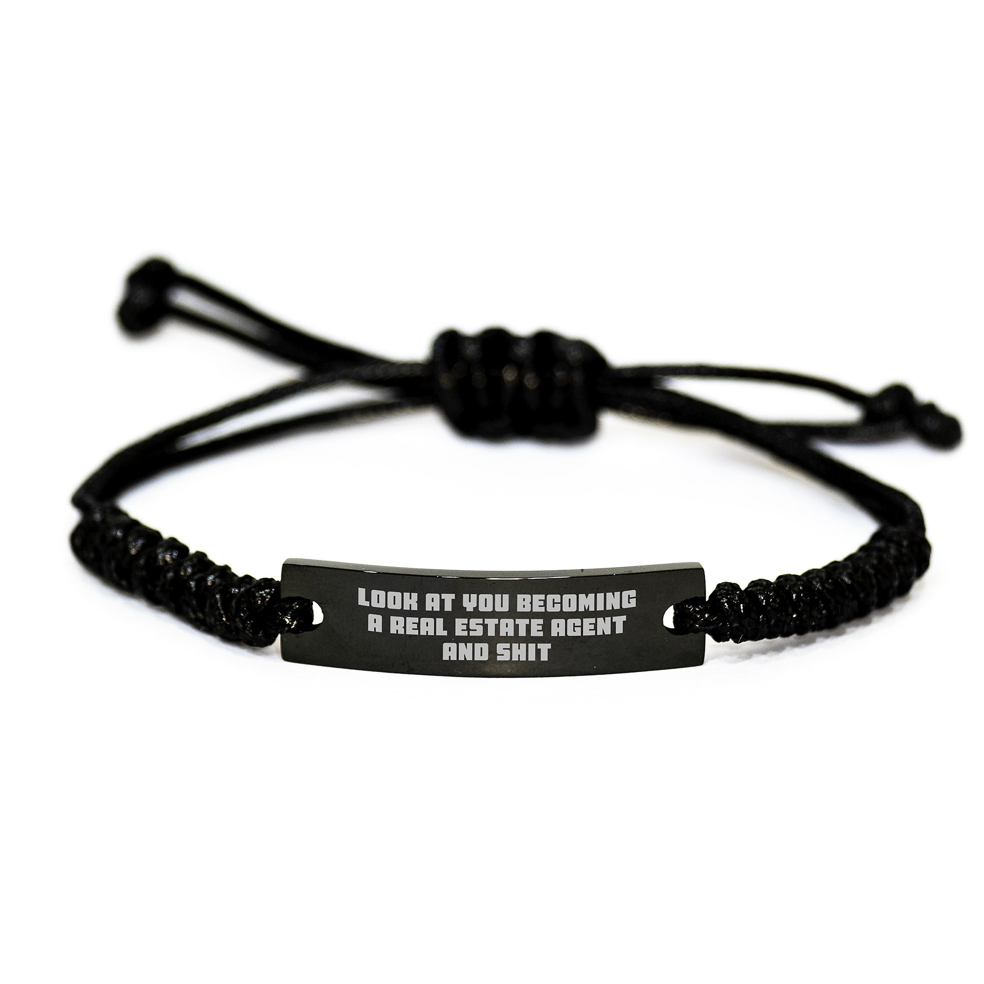Funny Real Estate Agent Gifts from Friends Rope Bracelet - Look At You Becoming A Real Estate Agent - Christmas Unique Gifts for Men - Image 1