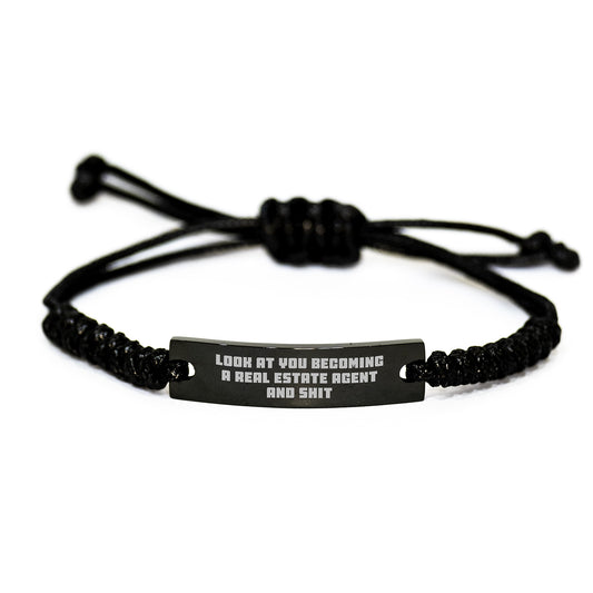 Funny Real Estate Agent Gifts from Friends Rope Bracelet - Look At You Becoming A Real Estate Agent - Christmas Unique Gifts for Men - Image 1