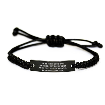 Funny Postmaster Rope Bracelet Gifts from Men to Postmaster, Inspirational Christmas Unique Gifts for Postmaster, Funny Rope Bracelet with Quote - Image 1