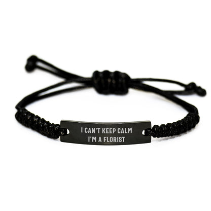 Unique Rope Bracelet for Florist Friends Gifts from Men, Women, or Friends - 'I Can't Keep Calm I'm A Florist' Inspirational - Image 1