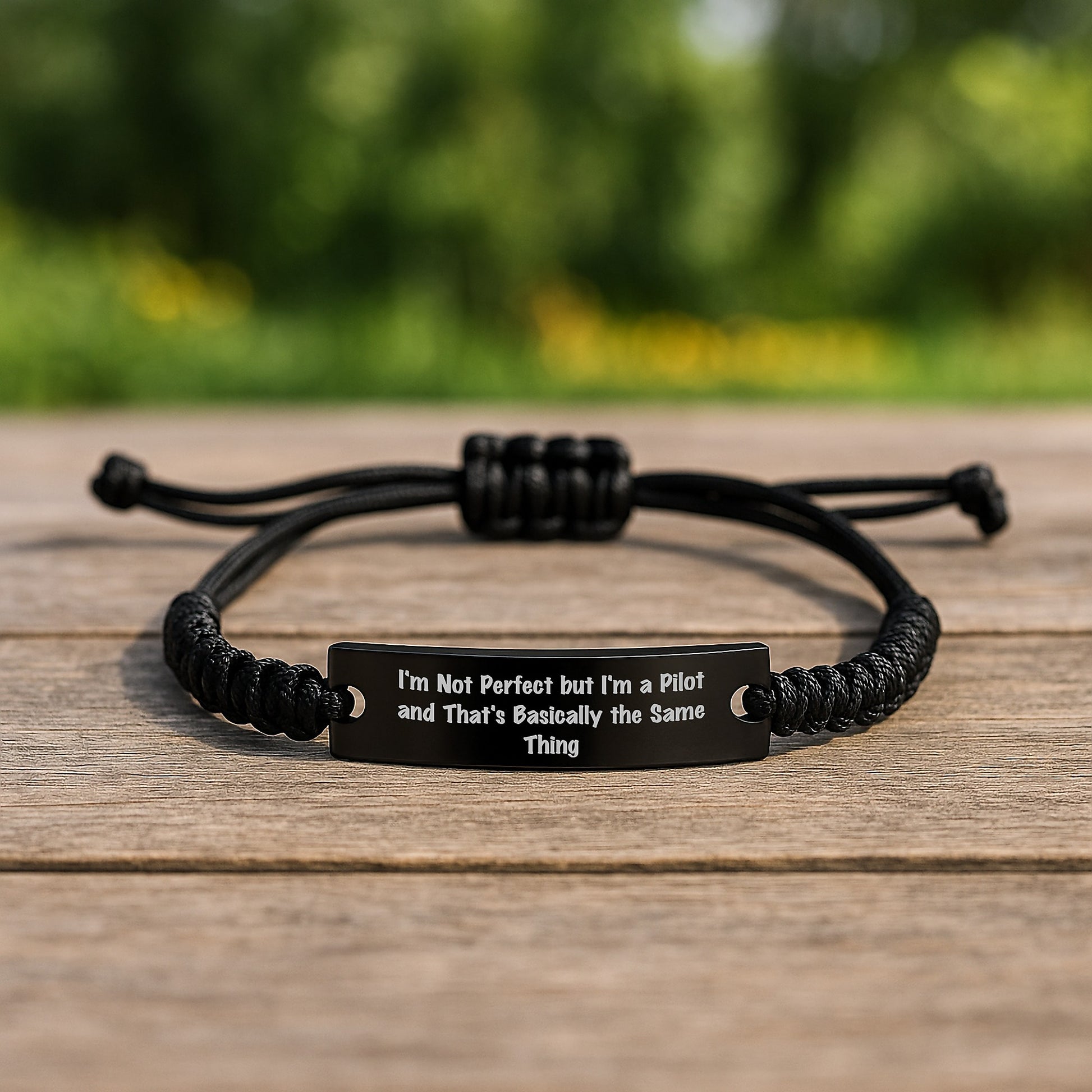 Pilot Rope Bracelet, Funny Quote Gift from Friends to Men Birthday Unique Talents - Image 2