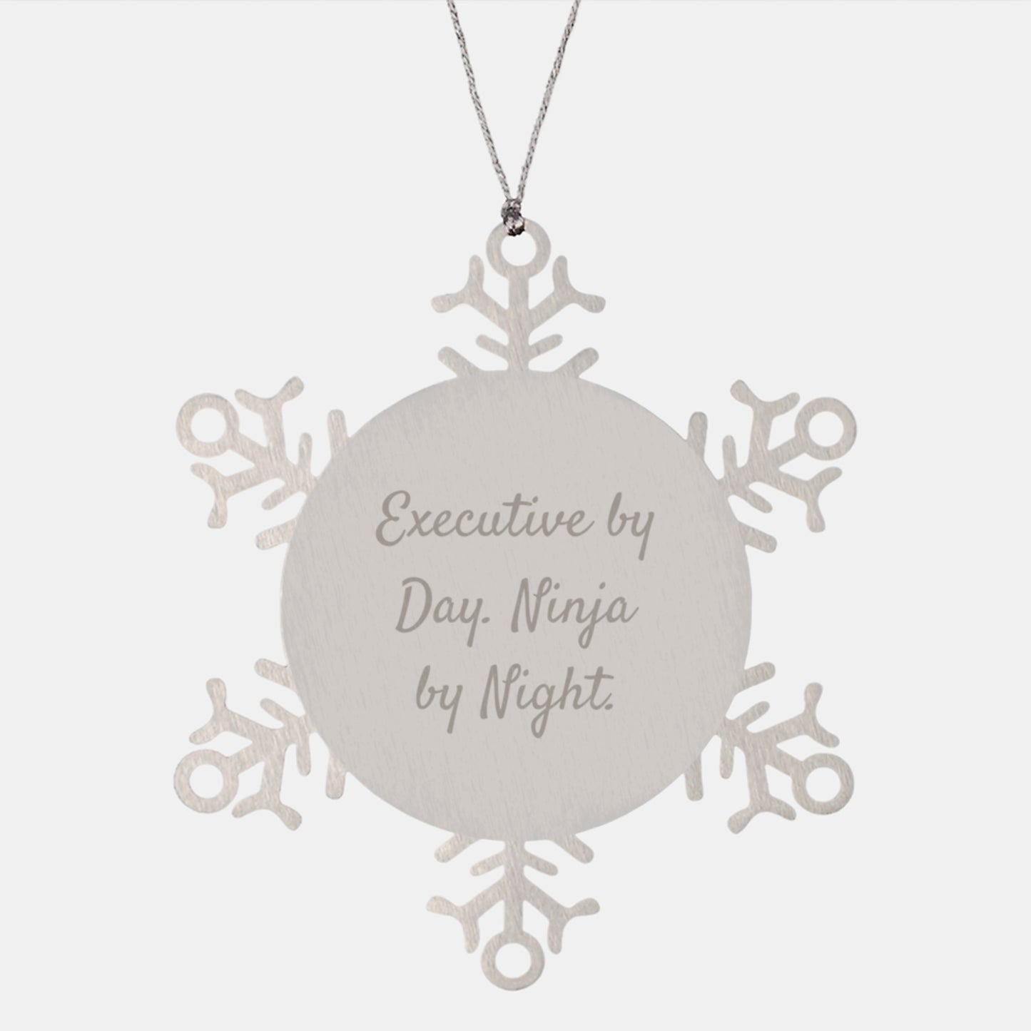 Executive Snowflake Ornaments, Gifts from Friends, 'Executive By Day. Ninja By Night.' Quote, Christmas Unique Gifts for Him - Image 1