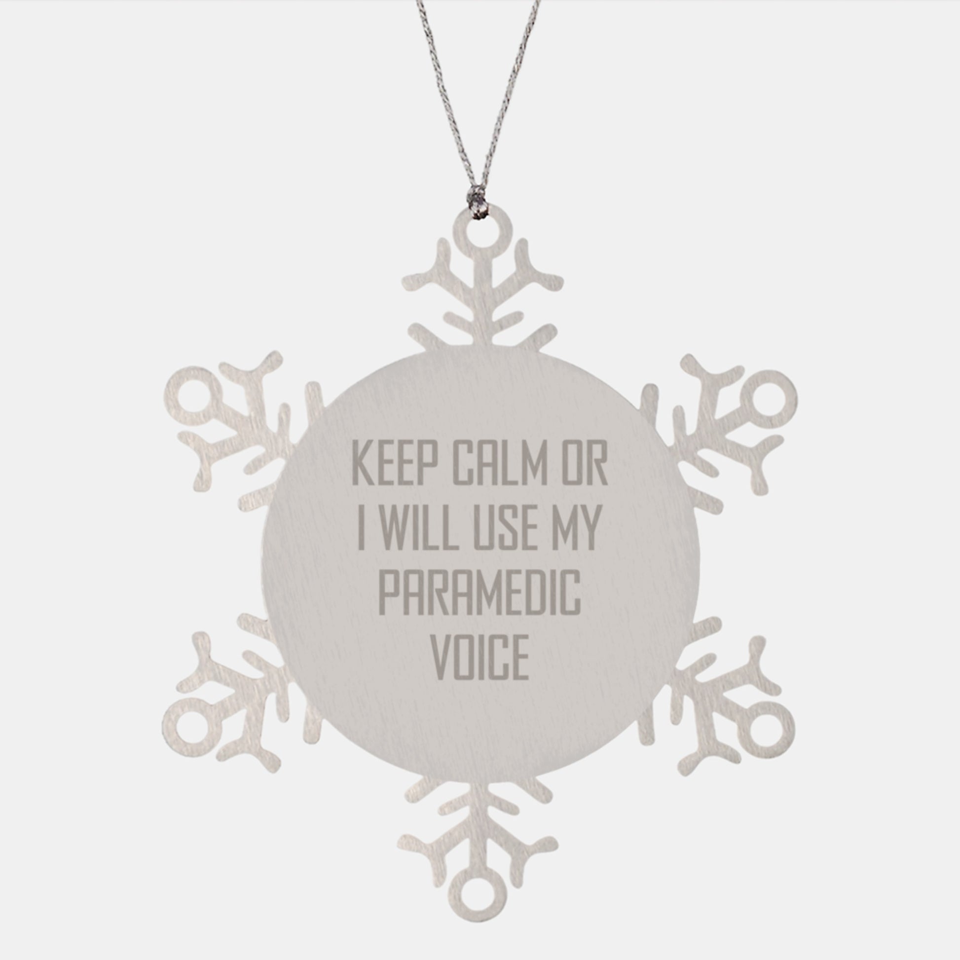 Funny Rescue Worker Gifts from Friends, Christmas Unique Gifts for Rescue Worker Men, Snowflake Ornament Keep Calm - Image 1