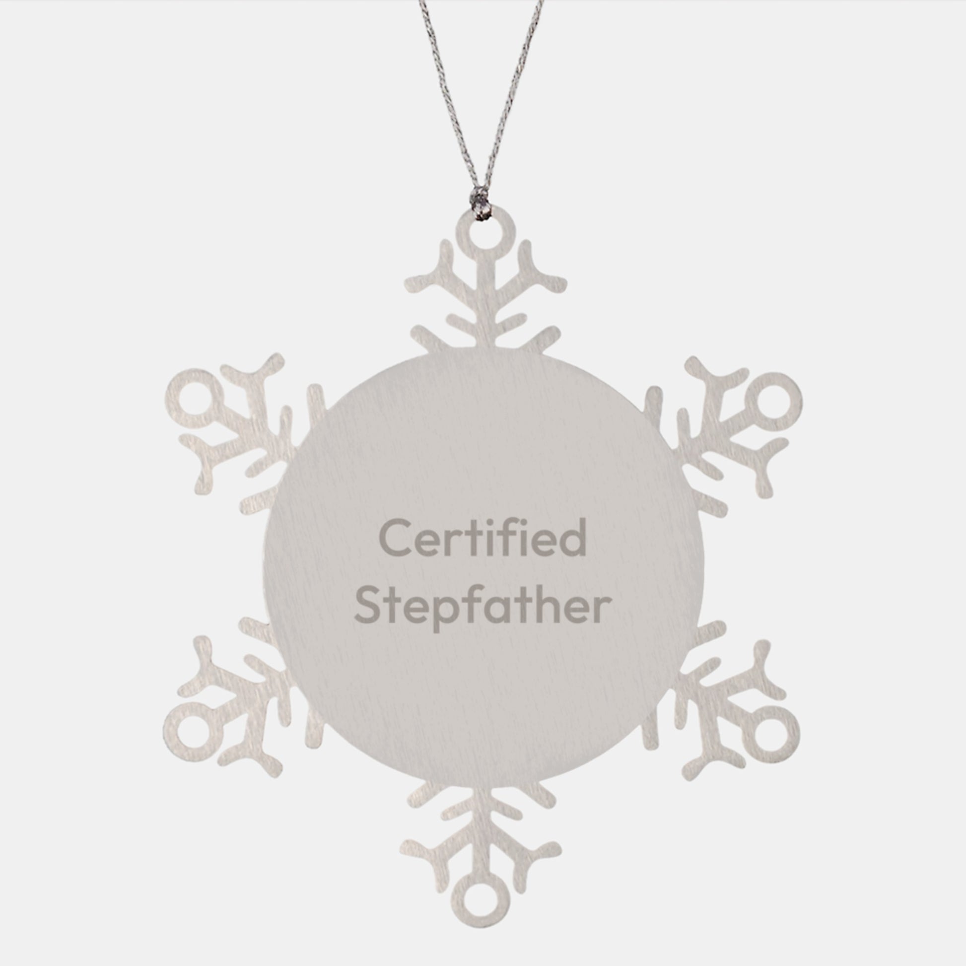 Certified Stepfather Humor Gifts, Funny Snowflake Ornament for Christmas, Gifts from Men to Stepfather, Unique Presents for Him - Image 1