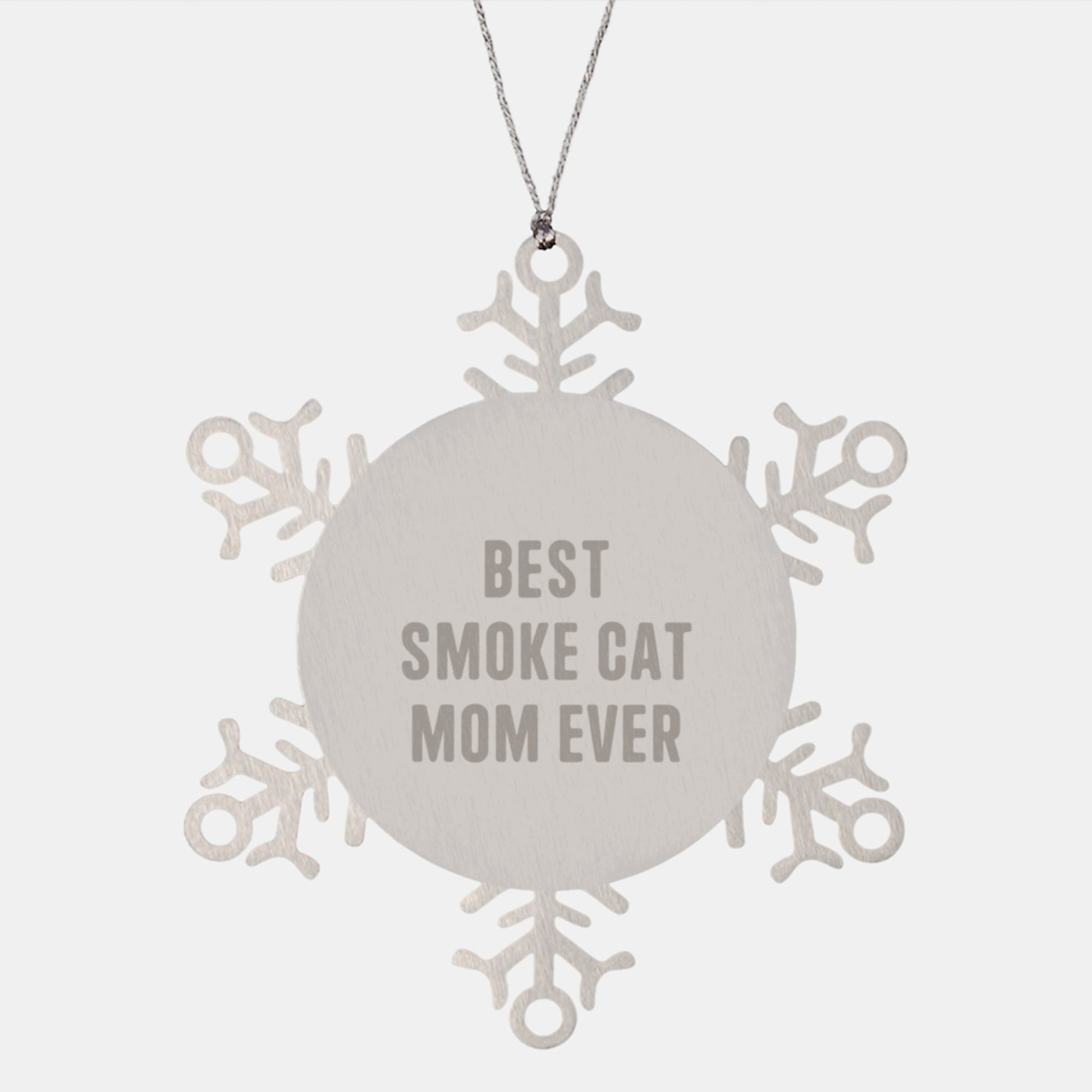 Funny Smoke Cat Mom Ever Gifts from Friends to Smoke Cat Lovers Snowflake Ornament for Christmas - Image 1