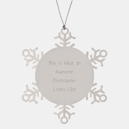 Funny Postmaster Quote Gifts, Snowflake Ornament, Christmas Memorable Presents for Men, Women, Friends, Family, Gifts from Postmaster, Gifts for Postmaster - Image 1