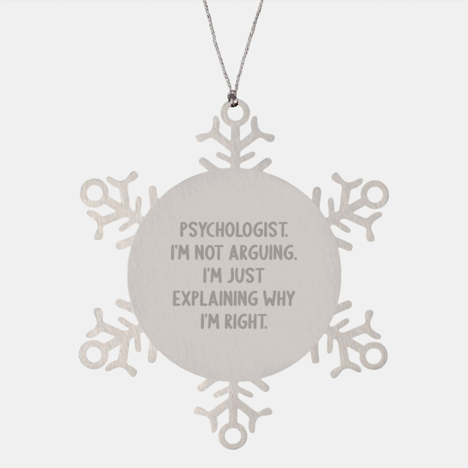 Funny Psychologist Snowflake Ornament Gifts from Friends and Family for Psychologist Christmas Unique Gift - Image 1