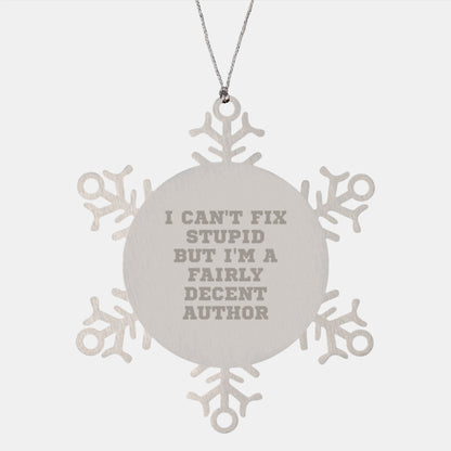 Funny Author Ornaments for Christmas, Snowflake Decorations from Men to Women, Author Friends and Family - Image 1