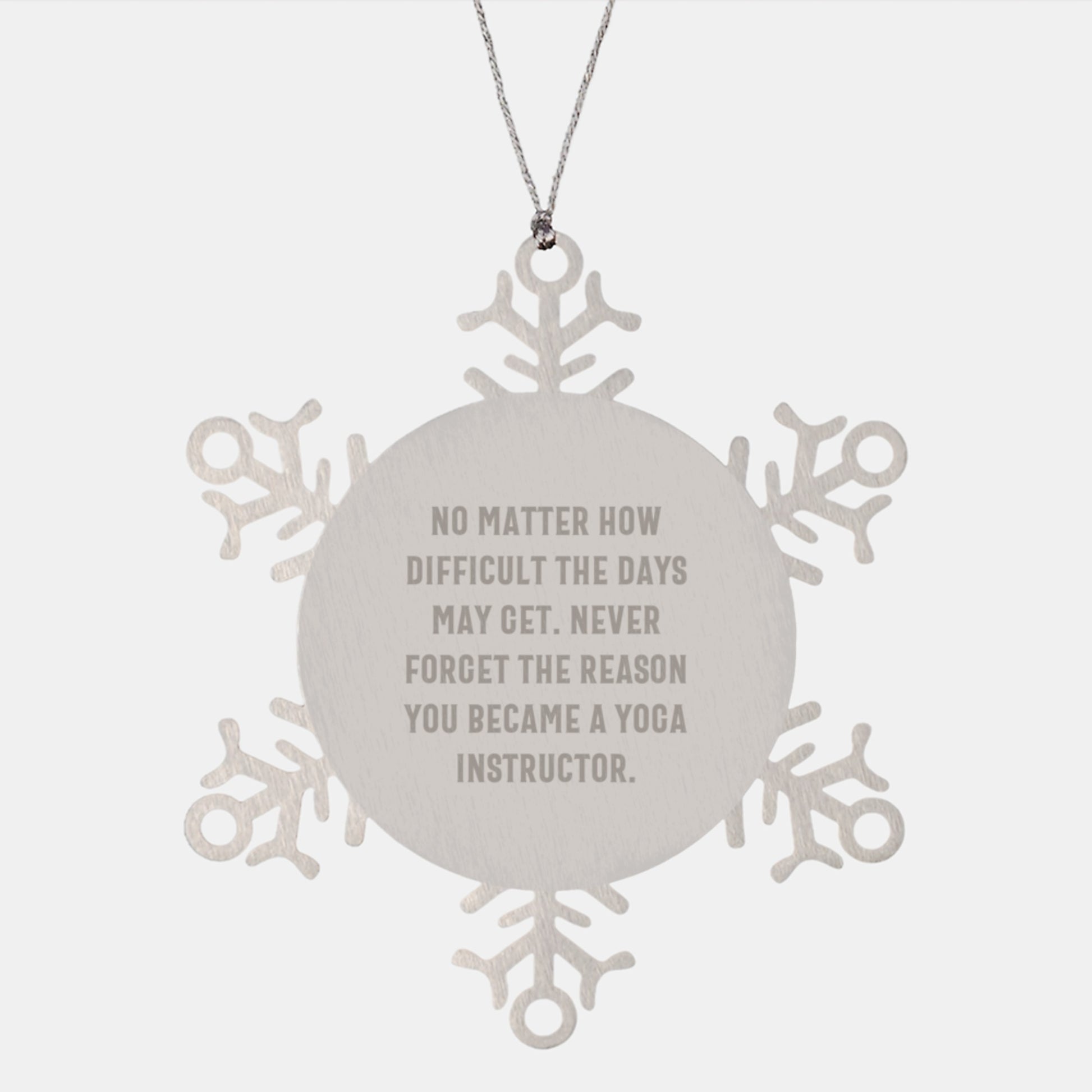 Gifts from Yoga Friends, Christmas Unique Gifts for Yoga Instructor Snowflake Ornament, Inspirational Quotes about Becoming a Yoga Instructor - Image 1