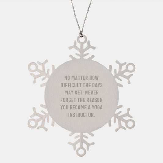 Gifts from Yoga Friends, Christmas Unique Gifts for Yoga Instructor Snowflake Ornament, Inspirational Quotes about Becoming a Yoga Instructor - Image 1