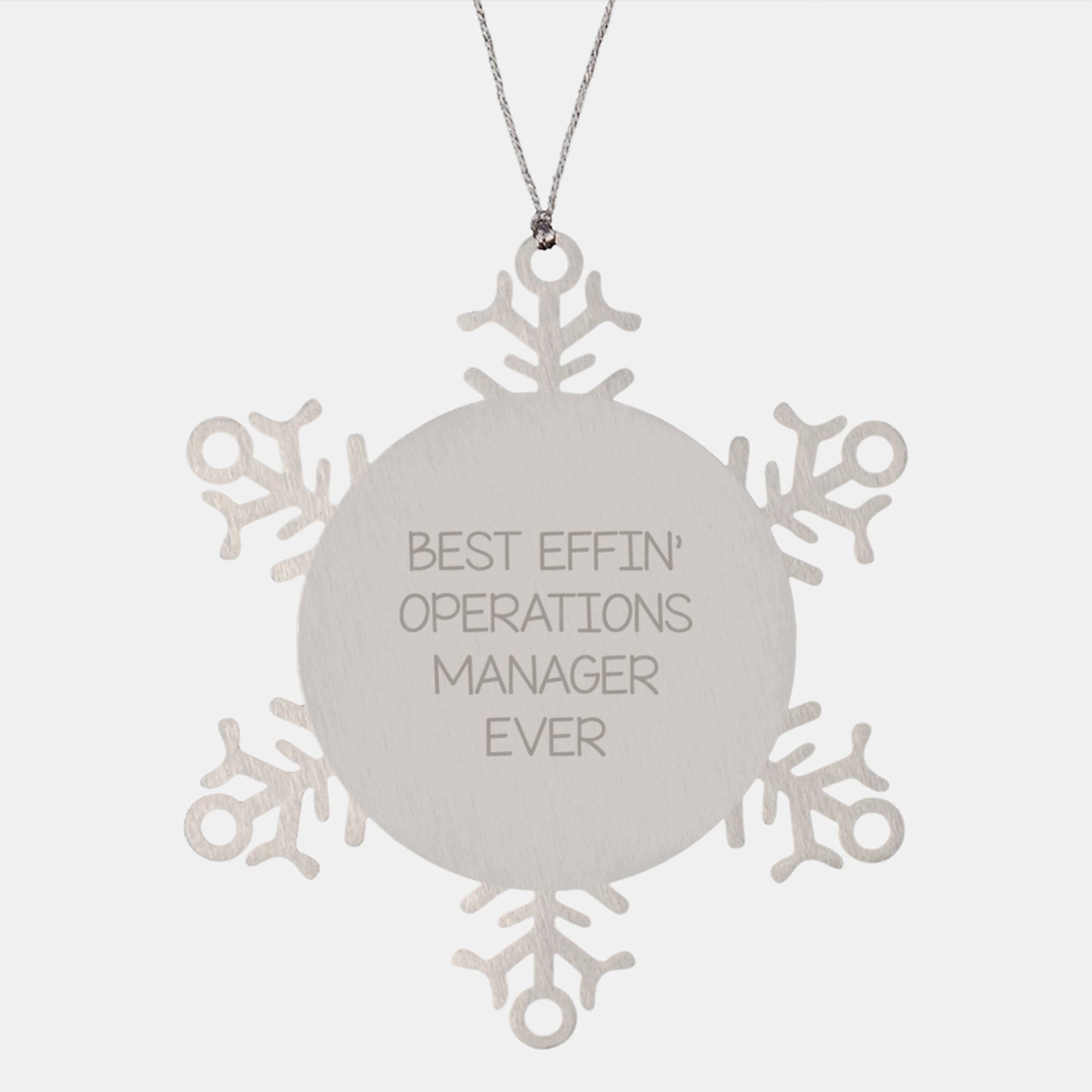 Funny Operations Manager Snowflake Ornament Gifts from Friends, Unique Christmas Unique Gifts for Operations Manager, Best Effin' Operations Manager Ever Quote Snowflake Decoration - Image 1