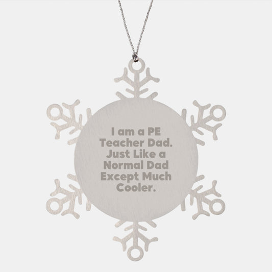 PE Teacher Gifts, Funny Quote Snowflake Ornament, Gifts from Dad, Gifts for PE Teacher, Unique Christmas Unique Gifts - Image 1