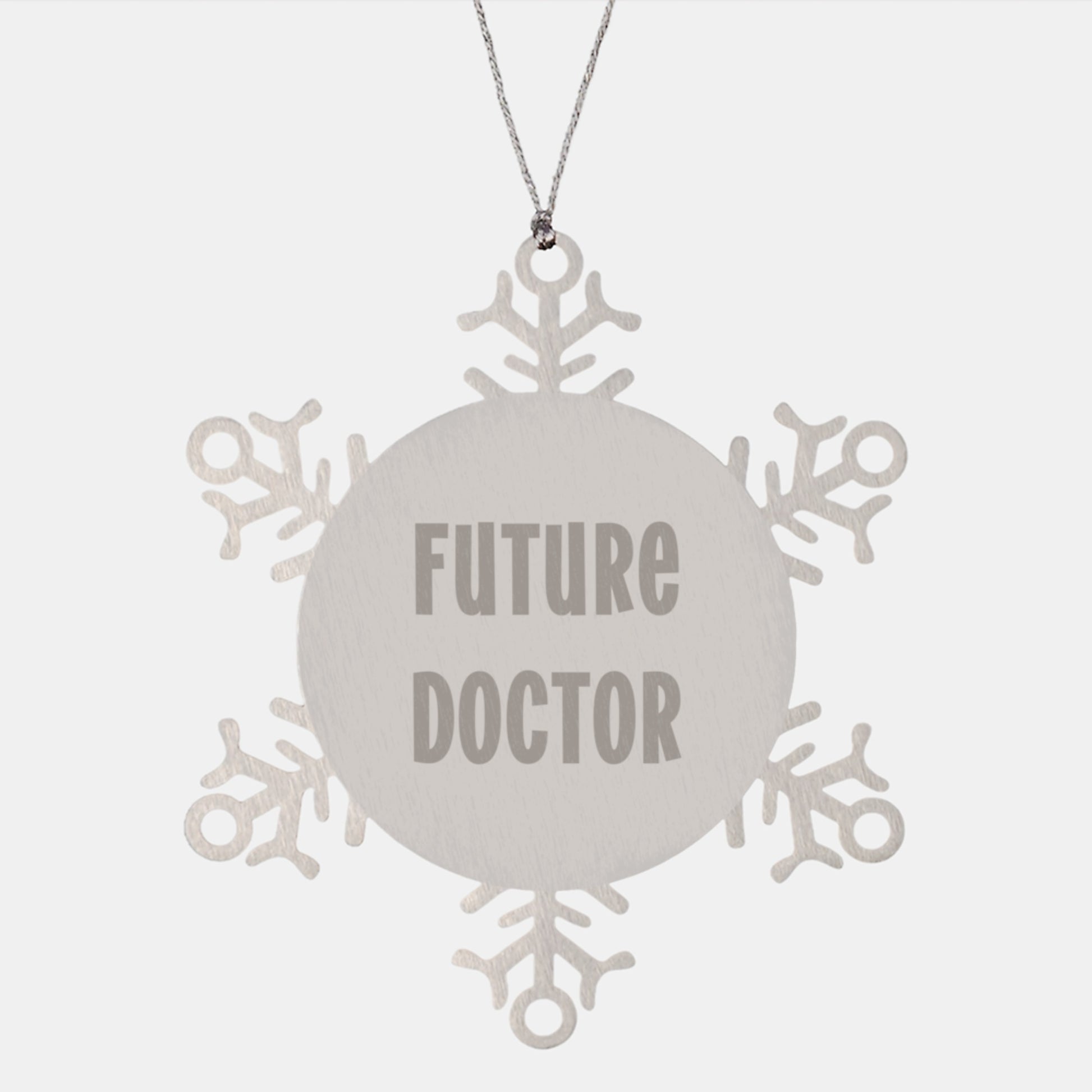 Funny Doctor Gifts for Men Friends Family, Snowflake Ornament Quote 'Future Doctor' Christmas Unique Gifts from Friend - Image 1
