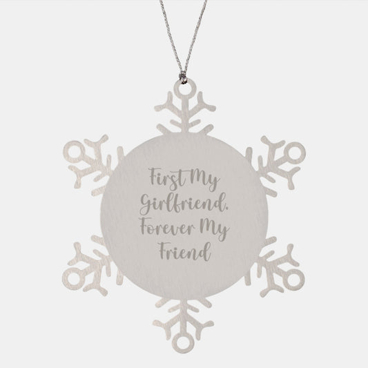 Gifts from Men to Sweetheart, Snowflake Ornament Quote, First My Sweetheart, Forever My Friend, Christmas Unique Gifts - Image 1