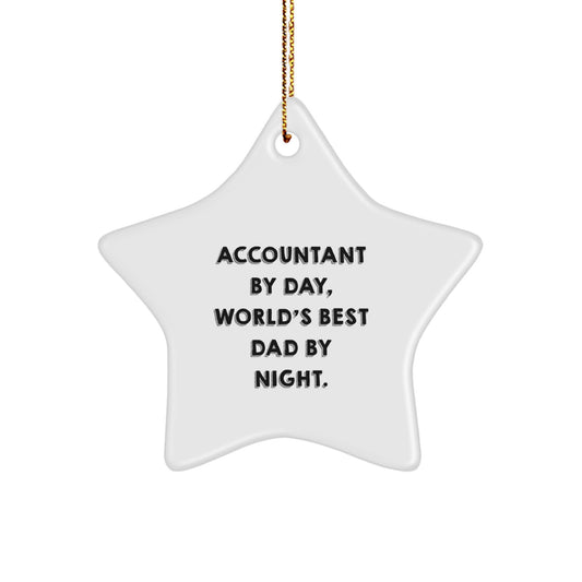 Accountant Gifts from Men, Star Ornament for Accountant By Day, World's Best Dad By Night., Christmas Unique Gifts - Image 1