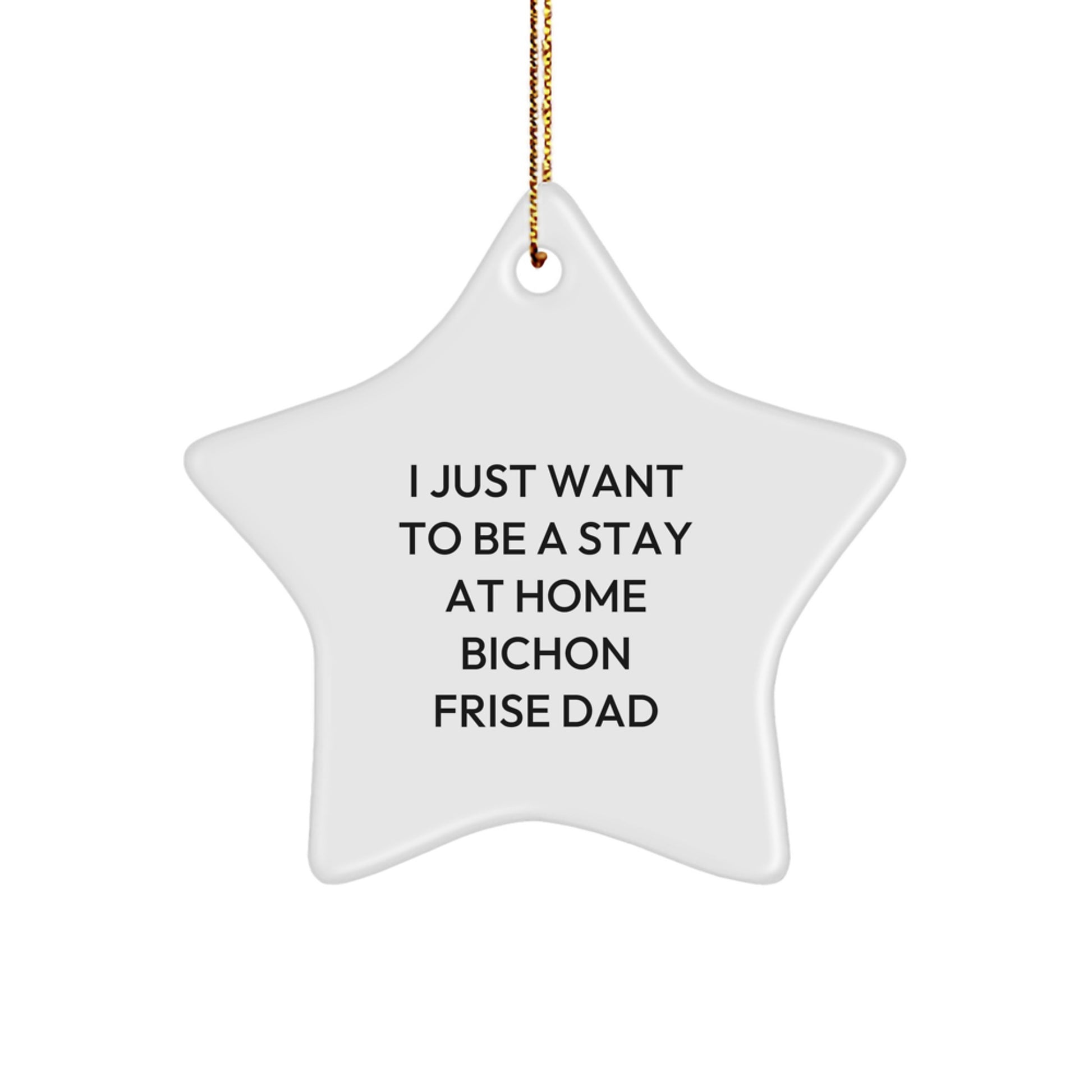 Funny Bichon Frise Dad Gifts - I Just Want To Be A Stay At Home Bichon Frise Dad Star Ornament, Christmas Unique Gifts from Friends to Family - Image 1