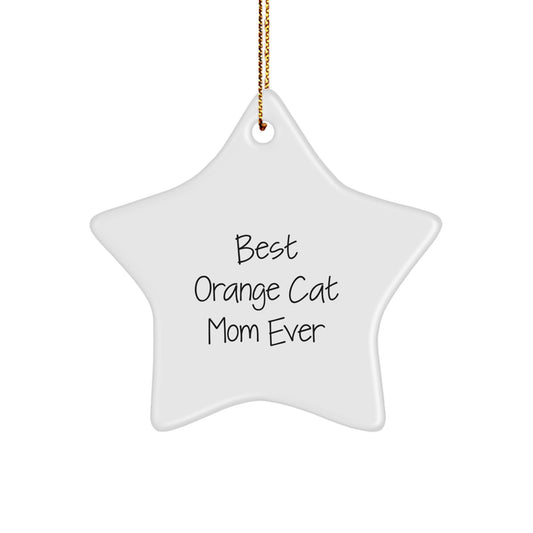 Orange Cat Mom Gifts from Friends, Gifts for Orange Cat Lovers, Best Orange Cat Ever Star Ornament, Christmas Unique - Image 1