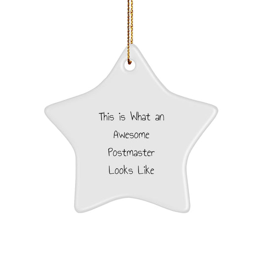 Fun Postmaster Gifts from Friends or Family - This Is What An Awesome Postmaster Looks Like Star Ornament, Christmas Unique Presents for Women, Men, or Coworkers - Image 1
