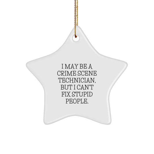 Funny Crime Scene Technician Gifts from Friends for Men - Crime Scene Technician Star Ornament, Christmas Unique Gifts for Him - Image 1