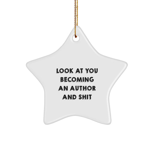 Funny Author Star Ornament Gifts from Friends for Christmas Unique Present - Image 1