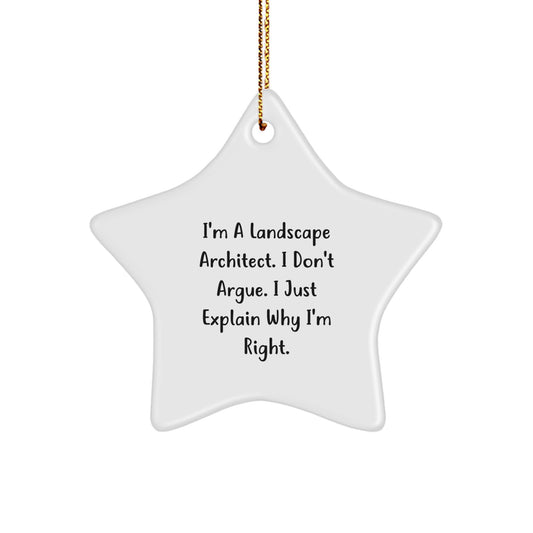 Funny Landscape Architect Gift Ideas - Star Ornament for Christmas Unique Presents from Family, Friends, or Coworkers to Landscape Architect Colleagues, Men, or Women - Image 1