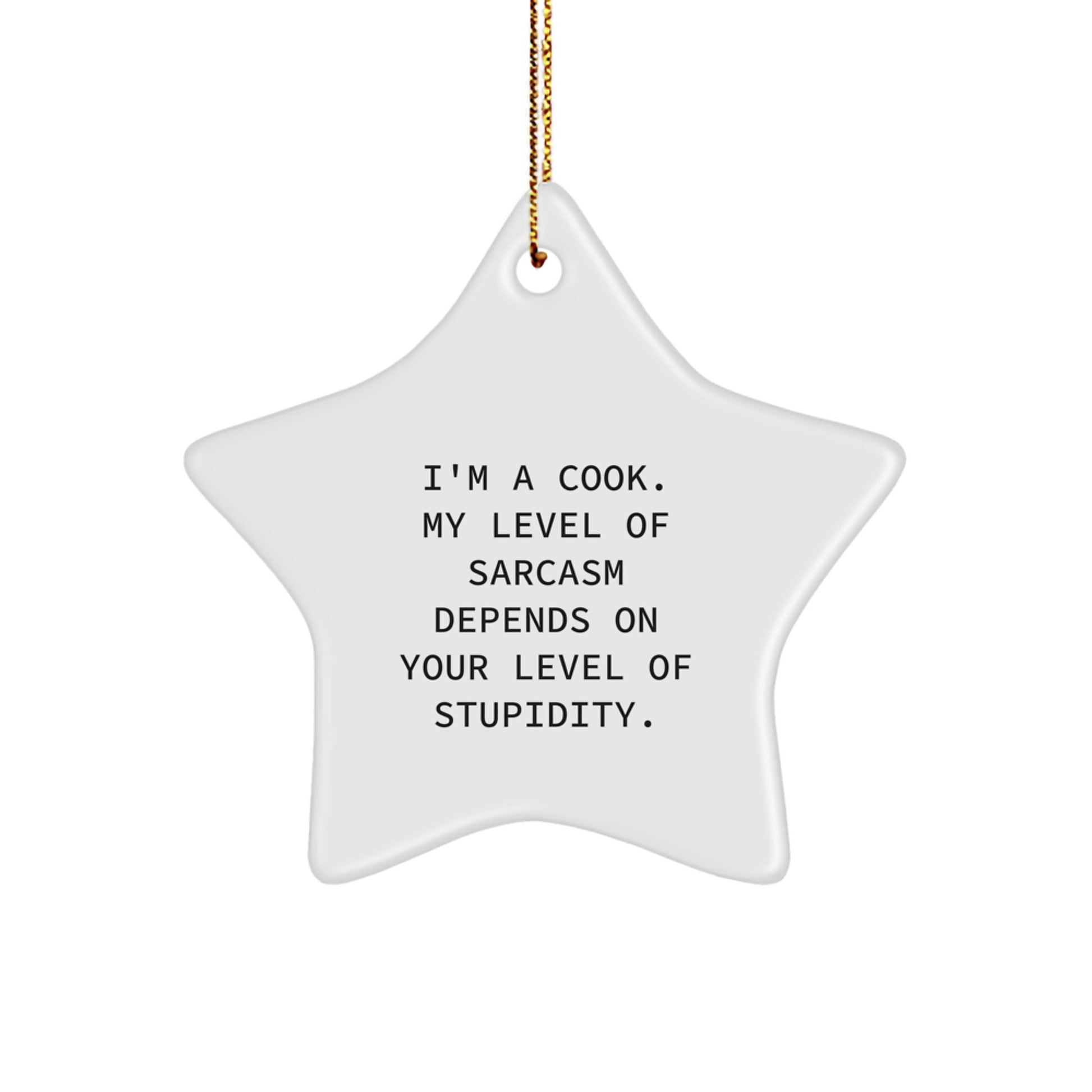 Funny Cook Gifts - 'I'm A Cook' Star Ornament, White, Christmas Unique Gifts from Family to Cook, for Men, Women, Friends, Coworkers - Image 1