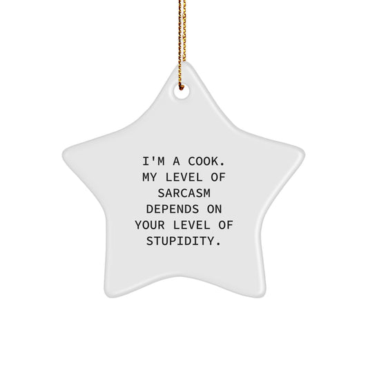 Funny Cook Gifts - 'I'm A Cook' Star Ornament, White, Christmas Unique Gifts from Family to Cook, for Men, Women, Friends, Coworkers - Image 1