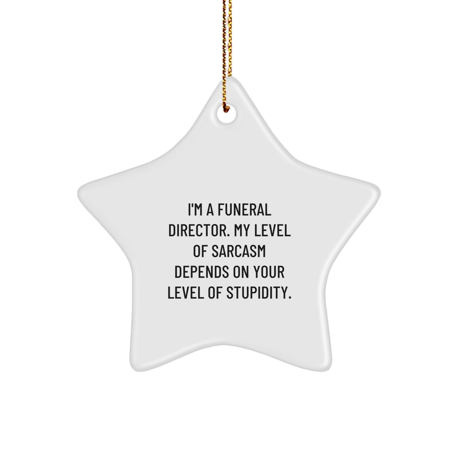 Funny Funeral Director Gifts from Friends - Star Ornament with Sarcasm Quote, Unique Christmas Unique Gifts for Men or Women - Image 1