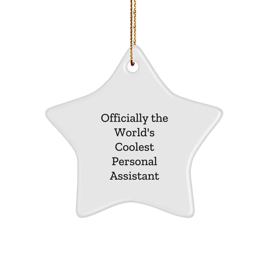 Funny Personal Assistant Gifts from Men to Coworkers, 'Officially The World's Coolest Personal Assistant' Star Ornament for Christmas Unique Gifts - Image 1