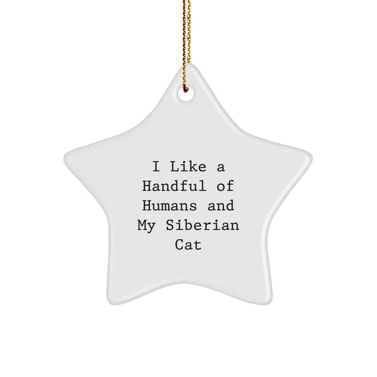 Siberian Cat Lover's Christmas Star Ornament Gift for Friends and Family with Funny Quote - Image 1