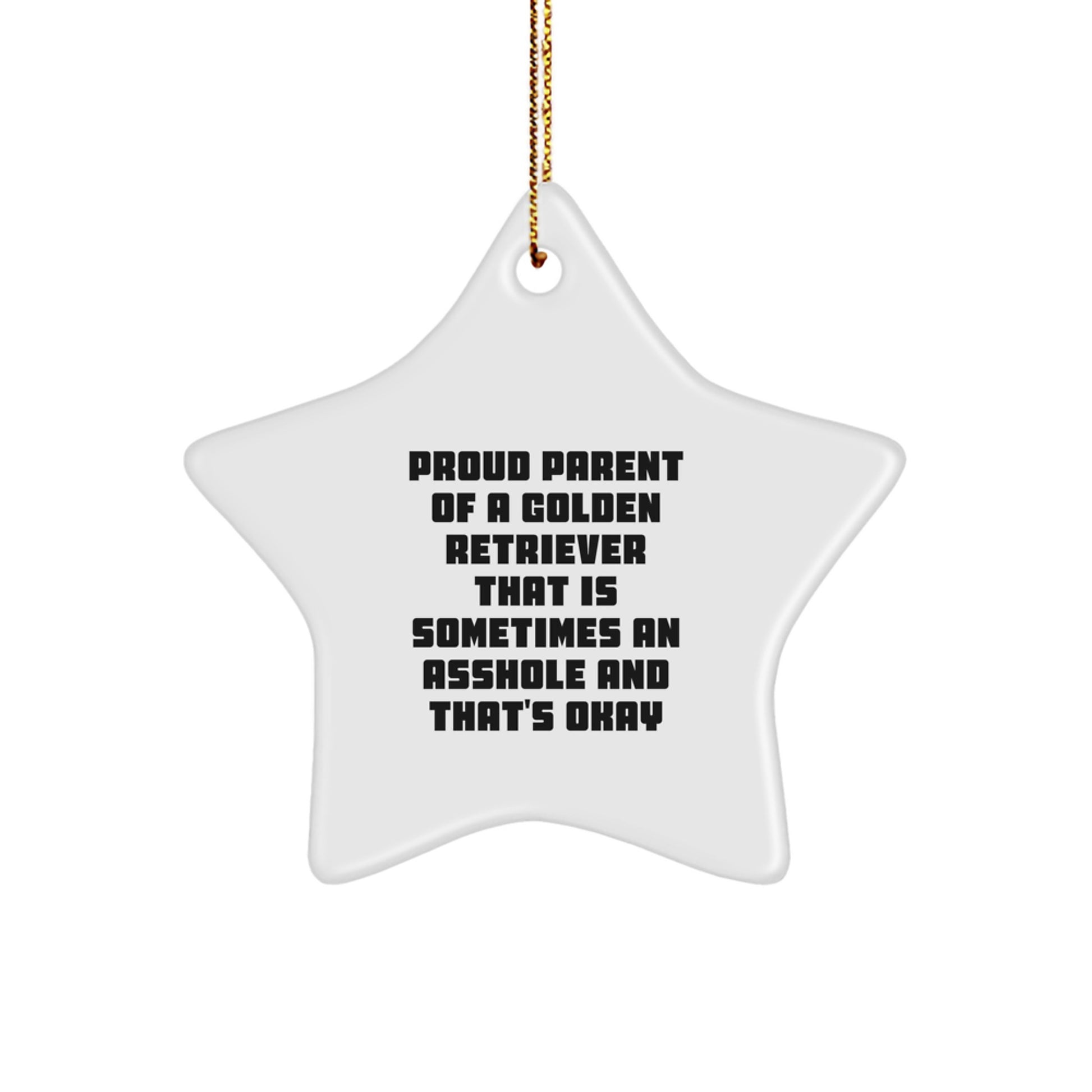 Funny Golden Retriever Dog Lover Gifts from Friends, Unique Star Ornament for Golden Retriever Dog Owners, Christmas Decorations - Image 1