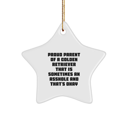 Funny Golden Retriever Dog Lover Gifts from Friends, Unique Star Ornament for Golden Retriever Dog Owners, Christmas Decorations - Image 1