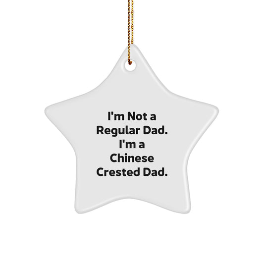 Funny Chinese Crested Dog Star Ornament Gifts from Dad to Chinese Crested Dog for Christmas Unique Gifts - Image 1