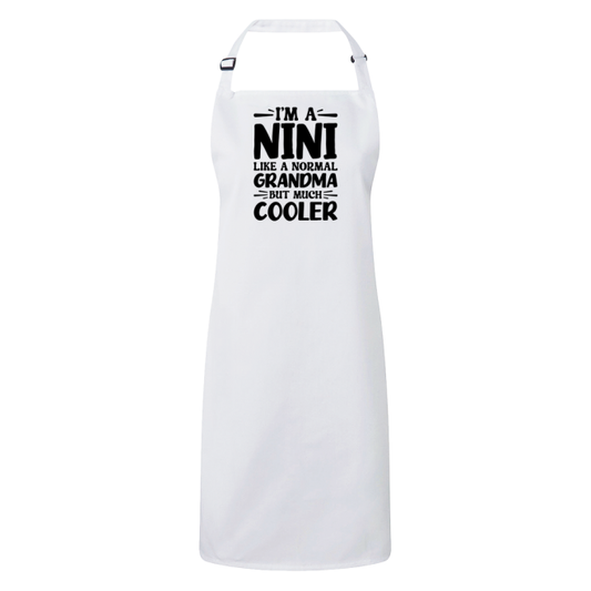 I'm A Nini Like A Normal Grandma But Much Cooler Apron – Funny Nini Gift – Grandma Apron – Gift For Nini