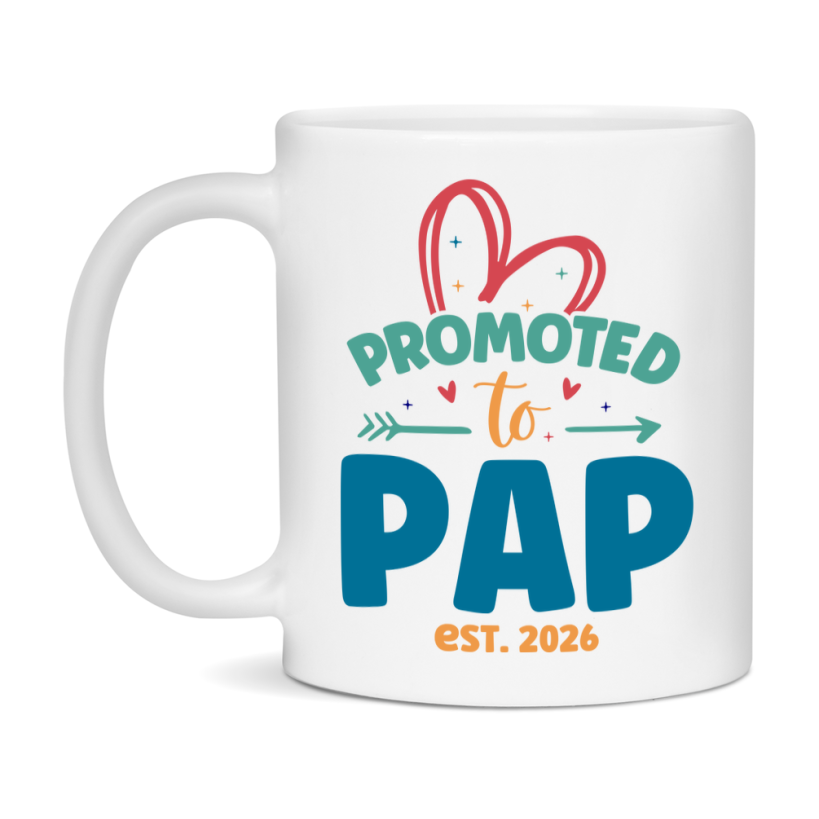 Promoted To Pap Est. 2026 Coffee Mug – New Pap Gift – Pregnancy Announcement Mug For New Baby