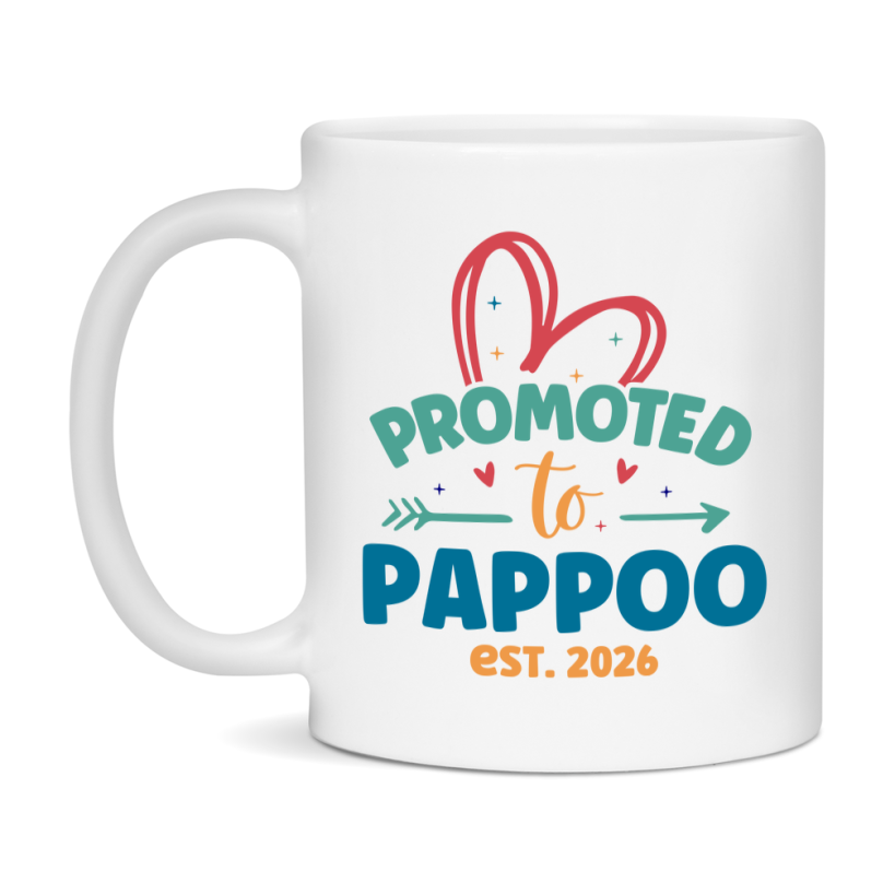 Promoted To Pappoo Est. 2026 Coffee Mug – New Pappoo Gift – Pregnancy Announcement Mug For New Baby
