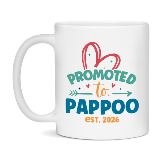 Promoted To Pappoo Est. 2026 Coffee Mug – New Pappoo Gift – Pregnancy Announcement Mug For New Baby