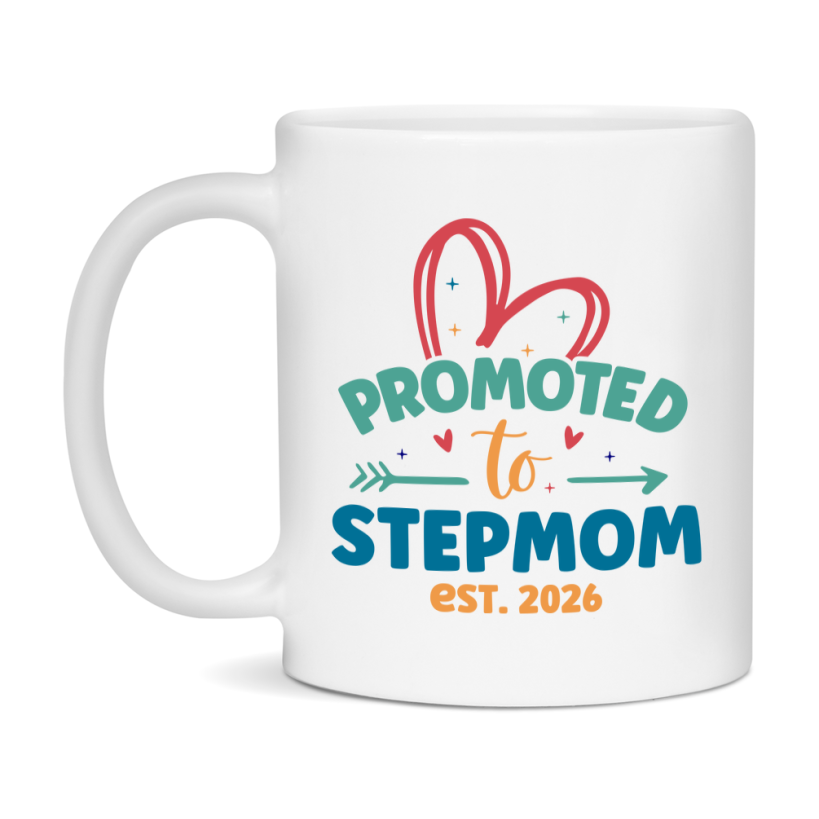 Promoted To Stepmom Est. 2026 Coffee Mug – New Stepmom Gift – Pregnancy Announcement Mug For New Baby