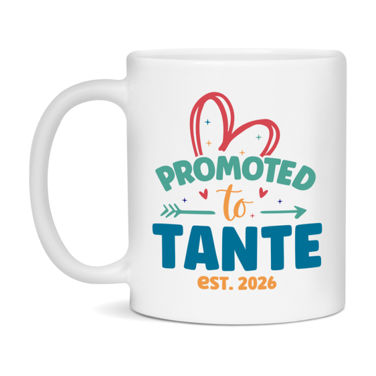 Promoted To Tante Est. 2026 Coffee Mug – New Tante Gift – Pregnancy Announcement Mug For New Baby