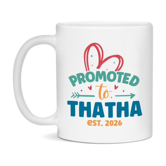 Promoted To Thatha Est. 2026 Coffee Mug – New Thatha Gift – Pregnancy Announcement Mug For New Baby