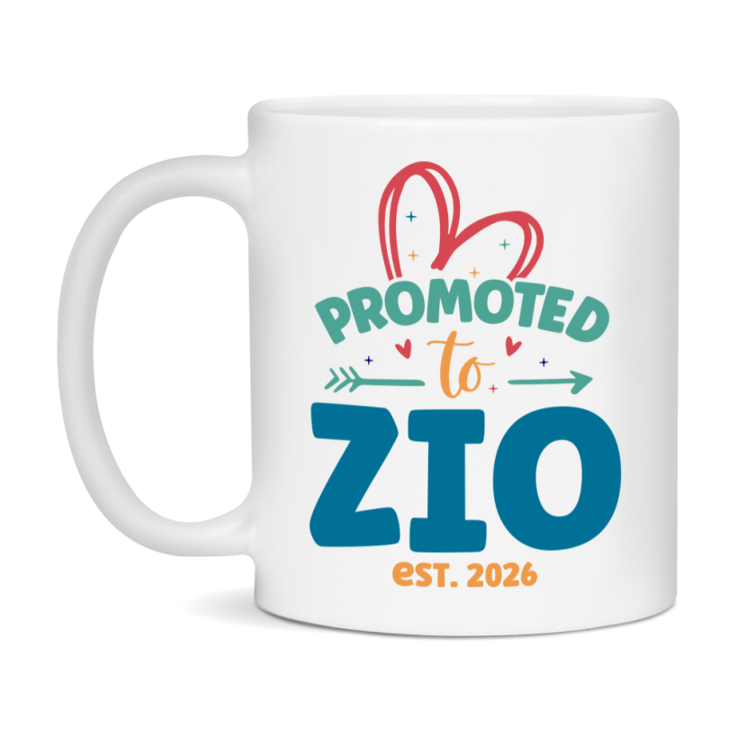 Promoted To Zio Est. 2026 Coffee Mug – New Zio Gift – Pregnancy Announcement Mug For New Baby