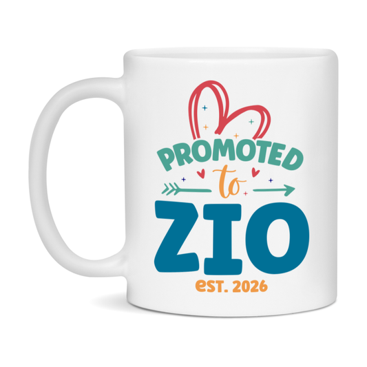Promoted To Zio Est. 2026 Coffee Mug – New Zio Gift – Pregnancy Announcement Mug For New Baby
