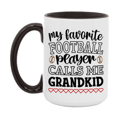 My Favorite Football Player Calls Me Grandkid Mug – Funny Football Grandkid Gift – Mug For Grandkid From Player – Football Season Gift Idea