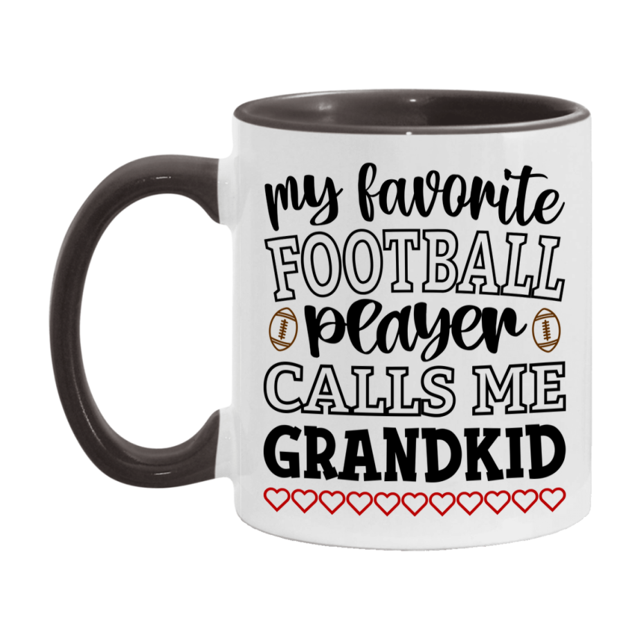 My Favorite Football Player Calls Me Grandkid Mug – Funny Football Grandkid Gift – Mug For Grandkid From Player – Football Season Gift Idea