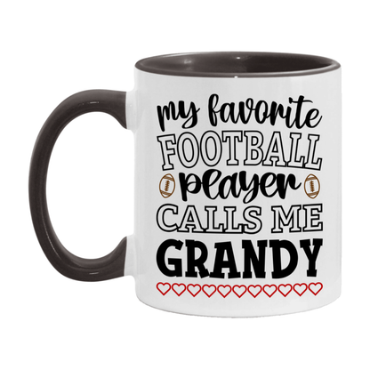 My Favorite Football Player Calls Me Grandy Mug – Funny Football Grandy Gift – Mug For Grandy From Player – Football Season Gift Idea