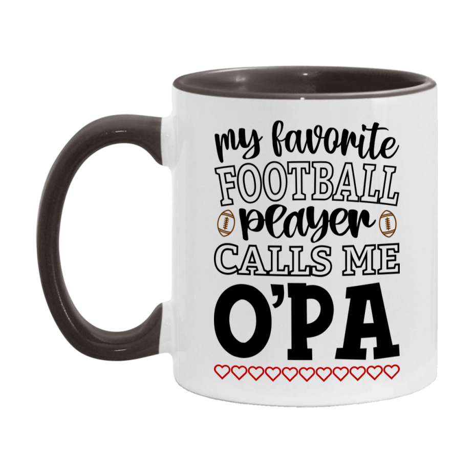My Favorite Football Player Calls Me O'pa Mug – Funny Football O'pa Gift – Mug For O'pa From Player – Football Season Gift Idea